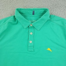 Tommy Bahama Polo Shirt Mens Large Green IslandZone Performance Golf Marlin Logo