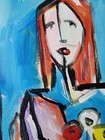 Original Abstract Painting Canvas Neo Expressionist Fine Art Decor 12x16 — photo 6