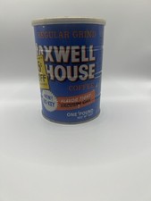 Vintage Maxwell House Coffee Can Metal Tin 1 LB 5 Cent Off Regular Grind Promo