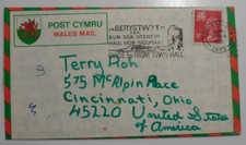 STAMPMART : ENGLAND GB 1975 POST CYMRU WALES MAIL SPECIAL PM AEROGRAMME TO USA