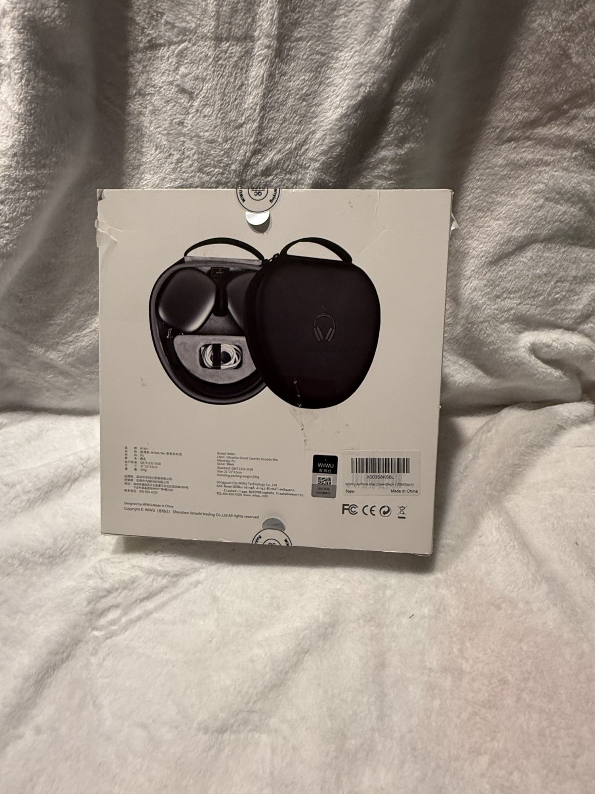 Black WIWU Apple AirPods Max Case, Sleep Mode, Ultra-Slim Travel Bag