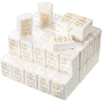 100 Pack For Your Happy Tears Wedding Tissues for Guests 3 Ply Pocket Size, I...