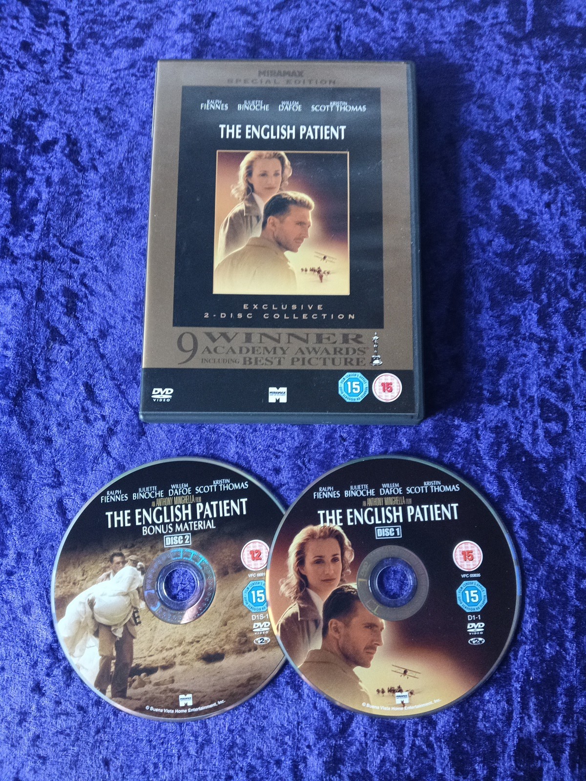 DVD THE ENGLISH PATIENT RALPH FIENNES JULIETTE BINOCHE WILLEM DAFOE 2 DISC UK R2