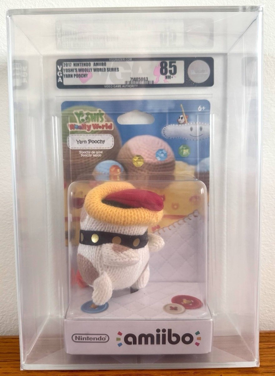 Yarn Poochy Amiibo Yoshi's Woolly World 2017 Rare - VGA 85 NM+