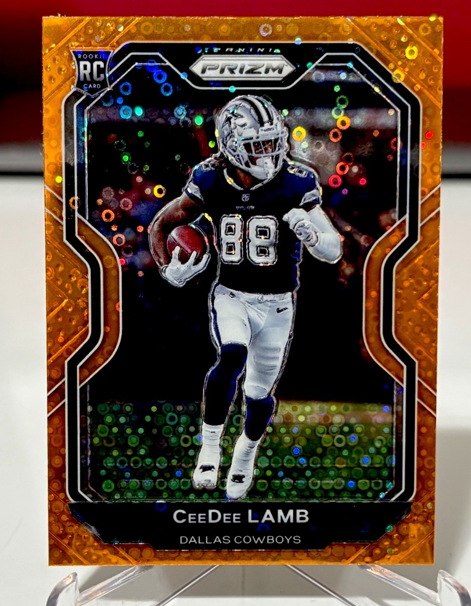 CEEDEE LAMB 2020 Panini Prizm Football ORANGE DISCO PRIZM Rookie Card
