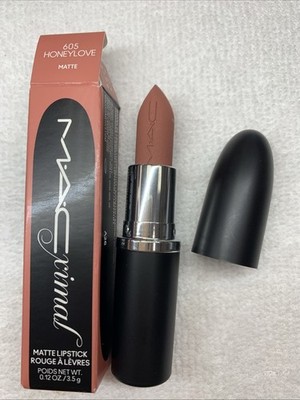 New! MAC Macximal Matte Lipstick 605 HONEY LOVE Full Size BNIB Light Beige Rose￼