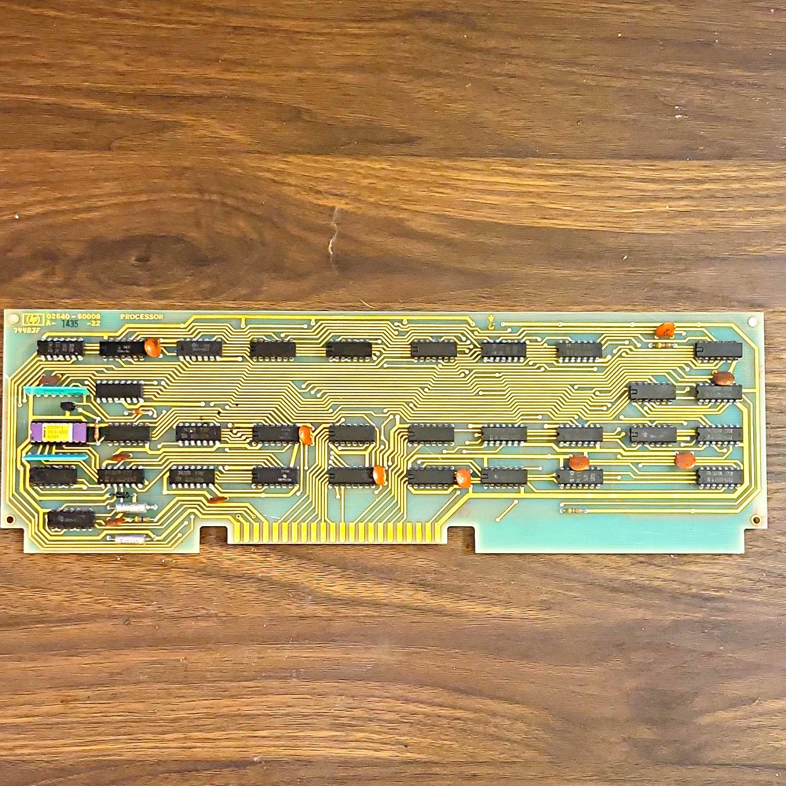 HP Processor PCB 02640-60008 Single-Sided FR-4 5V Plug-In 143.5x22 22TP