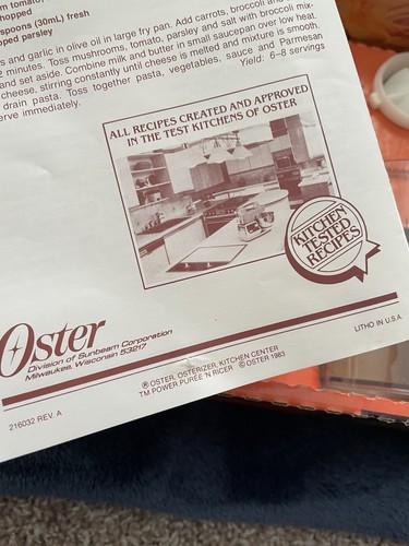 Oster Kitchen Center Pasta Accessory Replacement Part