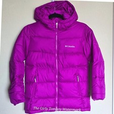 Columbia Kids Omni-Heat Puffer Magenta Purple Hooded Coat M 10/12