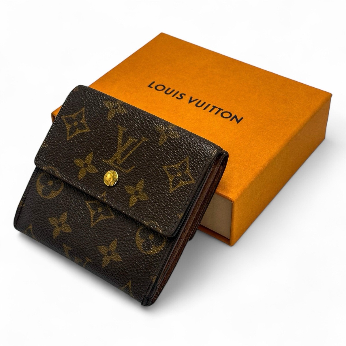 Authentic Louis Vuitton W-hook wallet Monogram Tri-fold wallet