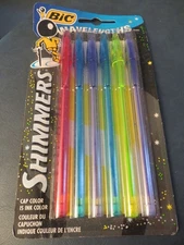 BIC WAVELENGTHS SHIMMERS COLORFUL PENS 6 PACK NOS 1995