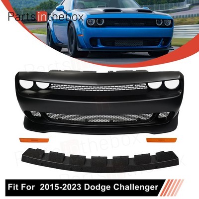 For 2015-2023 Dodge Challenger Full Front Bumper Cover Grille Lip Hellcat Style