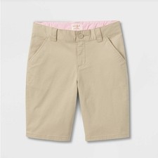 Sz 8 Girls' Uniform Chino Shorts - Cat  Jack'" Khaki