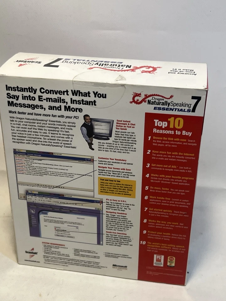 NIB Dragon Naturally Speaking 7 Essentials- By Scansoft - Image 2 of 4