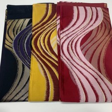 Pure Silk Double Flowing Water 6-Piece Obi  3-Piece Kimono Set, Used