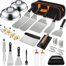 Griddle Accessories Kit, 35PCS BBQ Grill Tools Set for Outdoor Camping Party BBQ