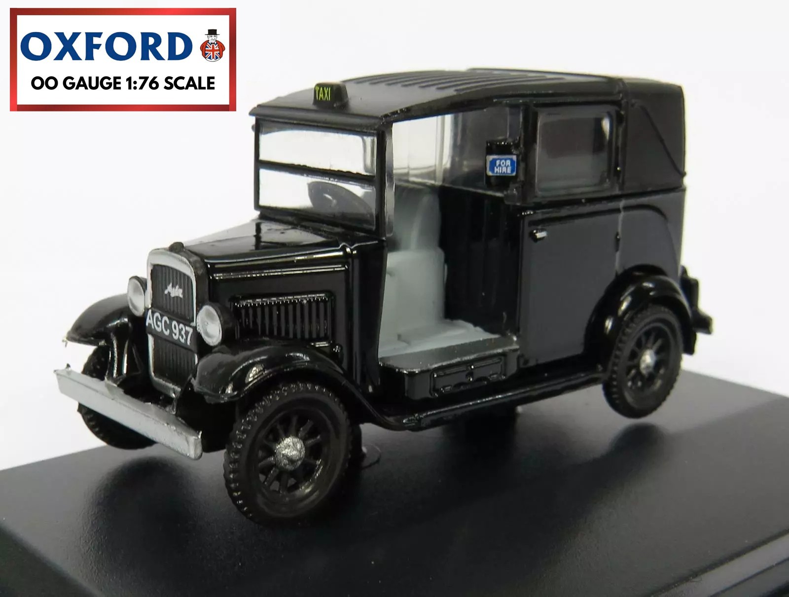 Oxford Diecast 76AT001 Austin Taxi Black Car 1:76 Scale Model Railway OO Gauge