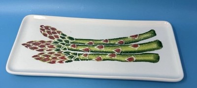 VIETRI Spring Vegetables Small Rectangular Asparagus Platter Retired Design NWT