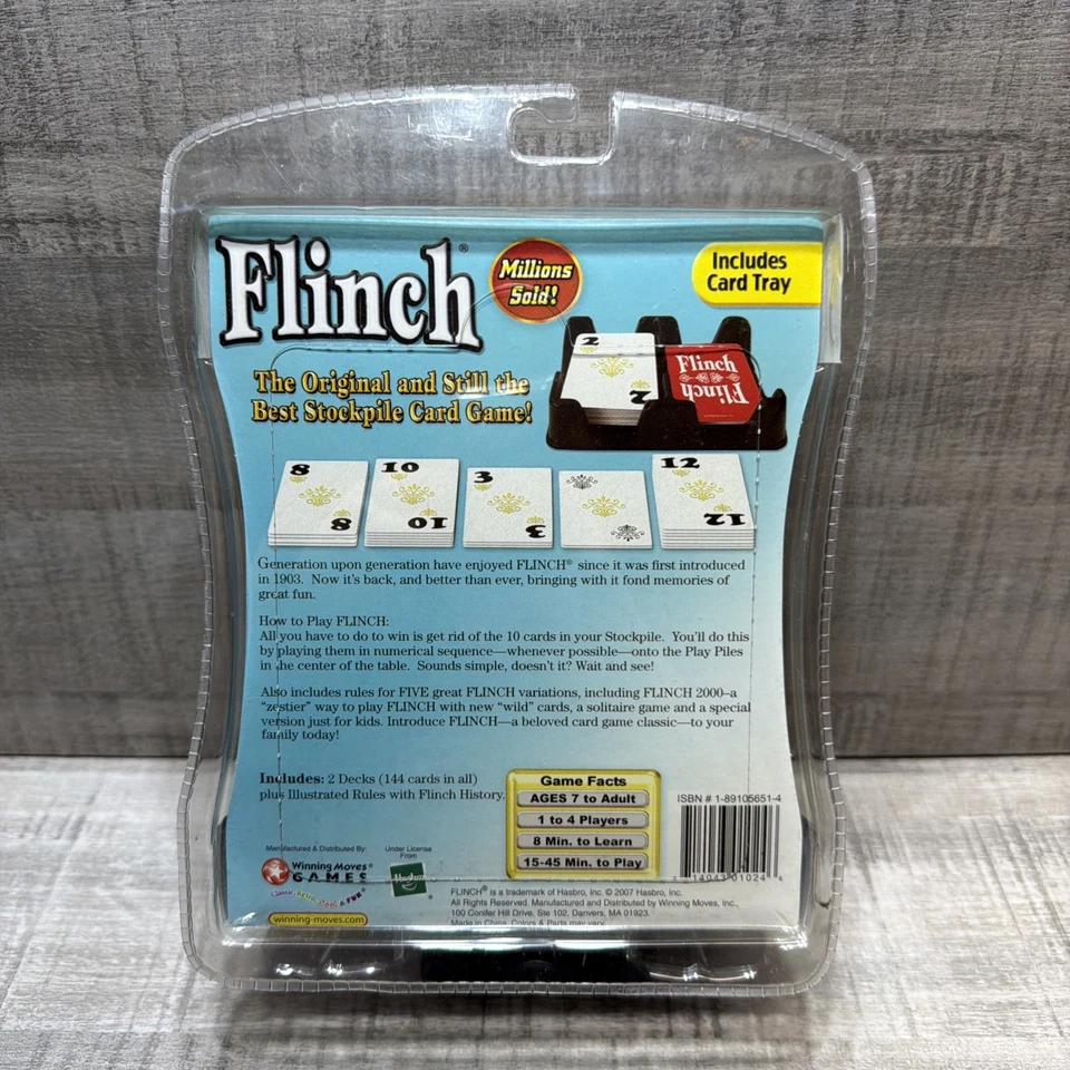 Flinch Card Game New Sealed 2007 Hasbro Winning Moves BRAND NEW SEALED - Image 2 of 2