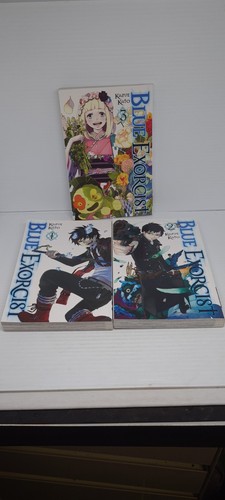 Blue Exorcist Books 1-3 by Kazue Kato Paperback 2011 Manga Anime Like New Condi - Picture 1 of 3