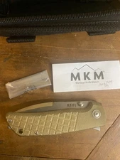 MKM  Knives Maximo - Bob Terzuola Flipper Knife M390 Green Micarta - NEW
