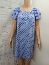 Aria Collection Womans Blue Floral Short Sleeve Nightgown Sz M 8-10 Purple Black