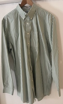 New Men s L-tall LLBean Wrinkle Resistant Trim Fit Short Sleeve Shirt Pit 23 