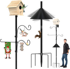Bird Feeder Pole 118 Inch,Bird House Pole Mount Kit with Squirrel Proof Bafflepr