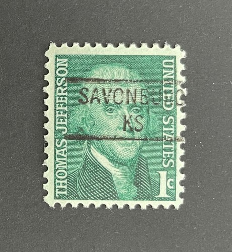 Savonburg, Kansas Type 841 Precancel - 1 Cent Jefferson - USA #1278 - KS