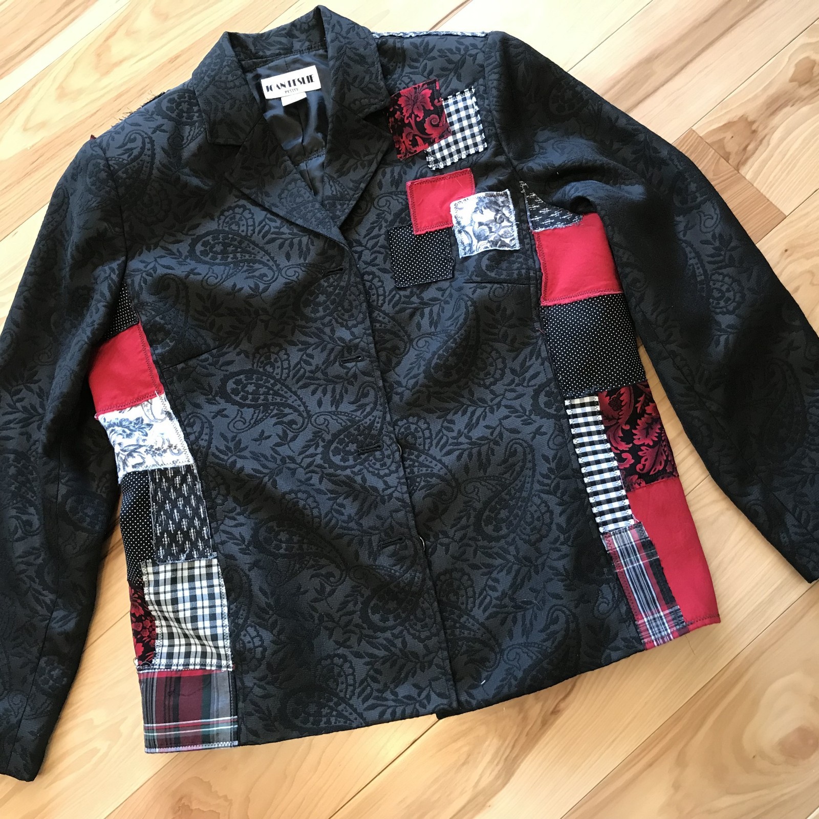 Upcycled Patchwork Jacket, Handcrafted Boho Red B… - image 13