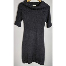 LR9 LOFT Merino Wool Blend Sweater Dress Solid Knit Knee Length Women Size M