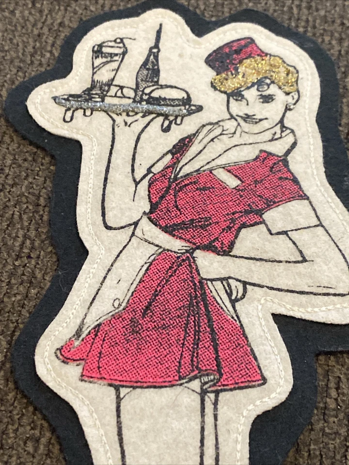 VTG WAITRESS On Roller Skates Sew On Patch Foto 2 de 3