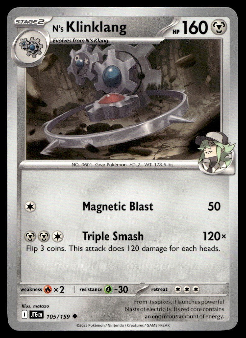 N's Klinklang 105/159 Pokemon Card Journey Together Uncommon 160 HP LP MR