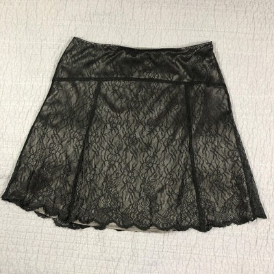 Alfani Skirt Women 20W Plus Black Lace A-Line Lined Evening Goth Dark Fairy