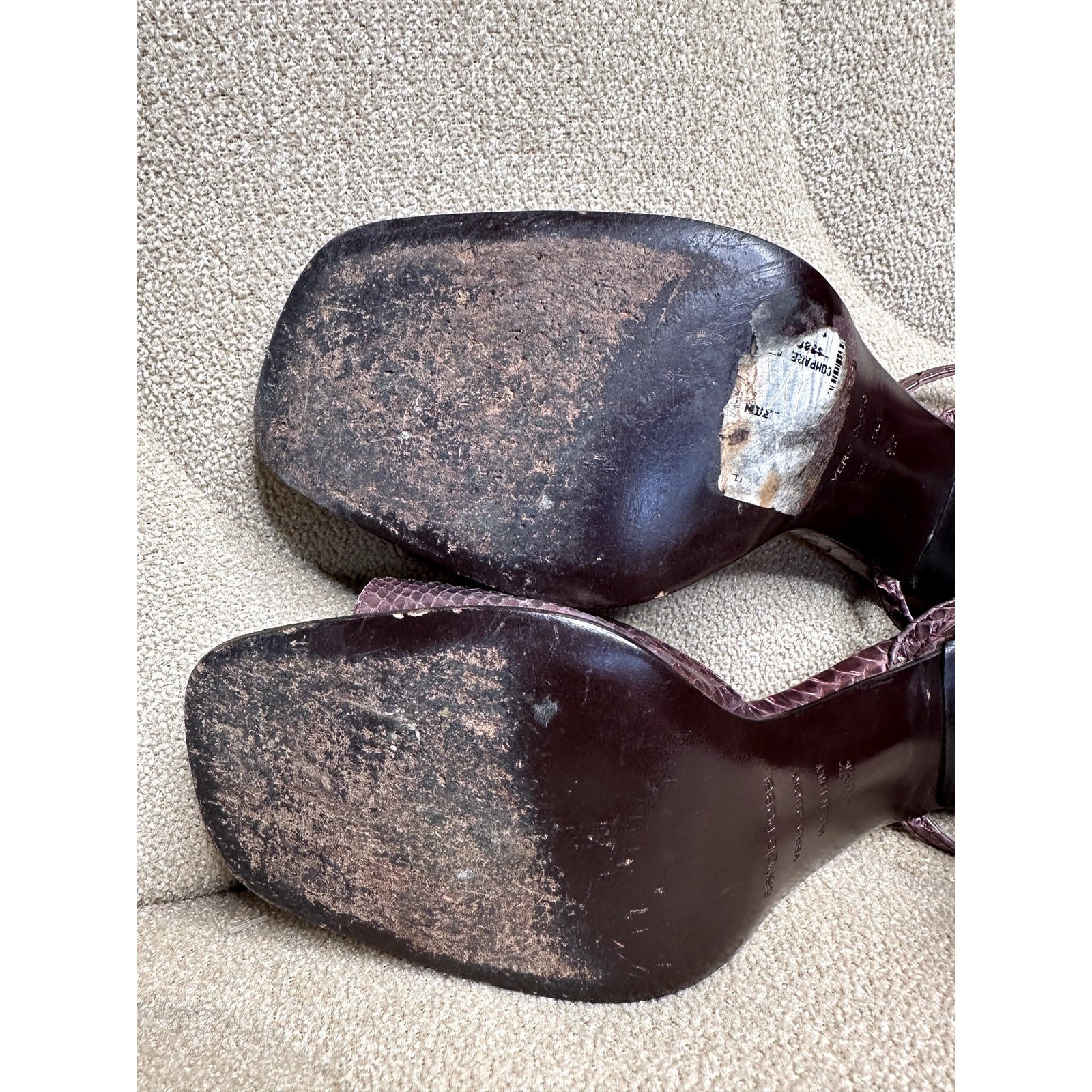 Tory Burch Dk Gray Metallic Leather Anthracite Satin Straps Heels Sandals Sz 9.5 thumbnail 14