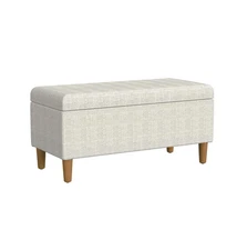 Malmo Decorative Storage Bench -Cream Chevron Woven