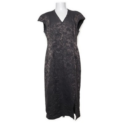 Kleid, Größe: L, Grau, Baumwolle/Polyamid, Damen #cep