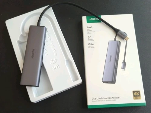 UGREEN Revodok USB C Hub Ether 6-in-1 USB-C Dock HDMI PD 3 USB-A 3.0 Data Ports