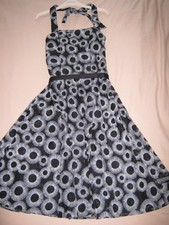 RRP €116 SIZE 8 JOHN ROCHA Debenhams WEDDING XMAS PARTY PROM DRESS BLACK & WHITE