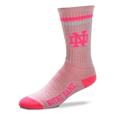 Notre Dame Fighting Irish Pretty in Pink Crew Socks, Medium (6-11)