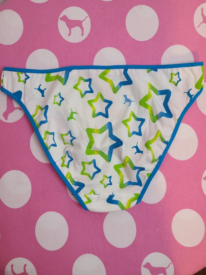 ☆RARO Victoria's Secret ROSA Vintage Gráfico Algodón Tiro Bajo Bikini Panty Talla M☆ Foto 3 de 4