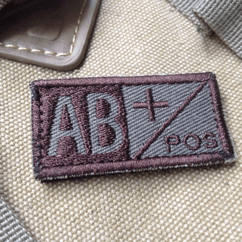 Military Blood Type AB+ Positive Tactical Army Embroidered Patch PATCHES - Picture 1 of 5