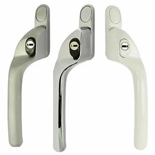 UPVC PVC Window Handle L/H or R/H Cranked White 35mm Spindle Fab & Fix/ERA Espag