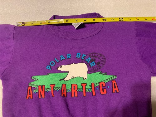 VTG Billy The Kid Polar Bear Antartica Purple Sweatshirt Girl’s Sz 5 Made In USA - Picture 5 of 9