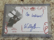 2016 Leaf Trinity WILL BENSON Inscription Rookie Auto /25 “Go Indians” Reds