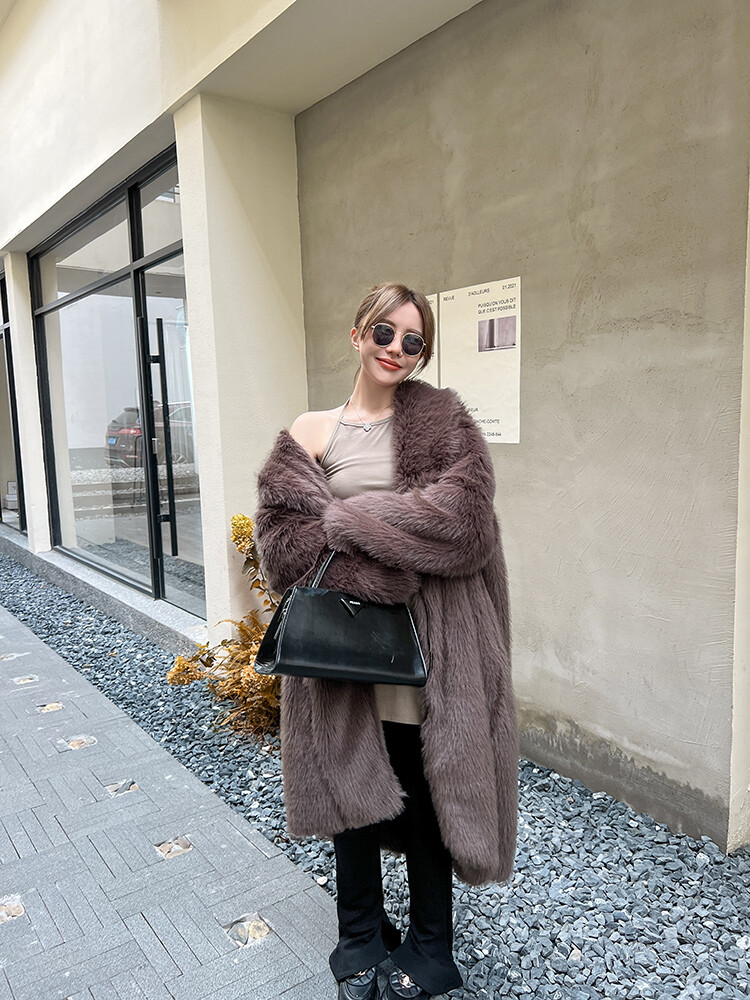 White Faux Fox Fur Irregular Jacket Lapel Fur Coat Womens White Faux Fox Fur Irregular Jacket Lapel Fur Coat Womens