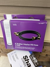 Smart Choice 4' Rubber Washer Fill Hose 2-Pack - Black