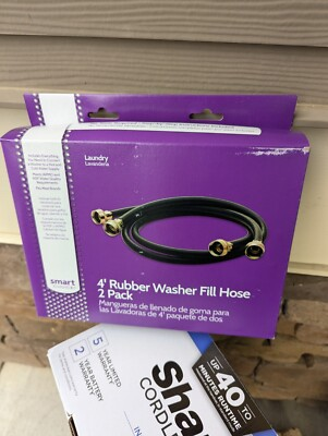 #ad Smart Choice 4#x27; Rubber Washer Fill Hose 2 Pack Black $11.99