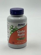 NOW FOODS Gotu Kola 450 mg 100 Veg Capsules Exp 7/26
