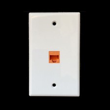 Ethernet Wall Plate CAT6 1-Port Single Gang Keystone RJ45 Network Female Orange